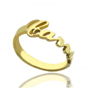 Custom Carrie Name Rings 18k Gold Plated