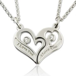 Couple's Breakable Heart Necklace With Birthstones