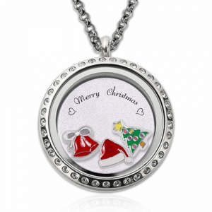 Custom Christmas Floating Locket Stainless Steel