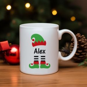 Personalized Elf Gnomes Santa Christmas Name Mug 11oz 15oz cup