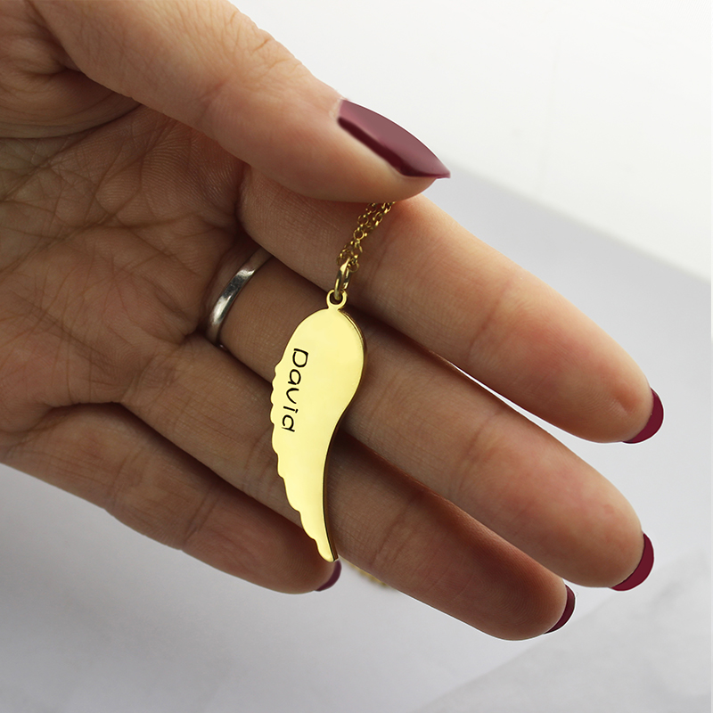 Matching Angel Wings Necklaces Set for Couple Silver