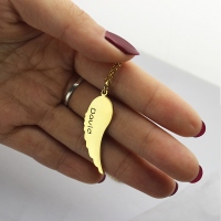 Matching Angel Wings Necklaces Set for Couple Silver