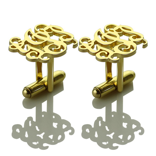 Gold Monogram Cufflinks