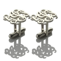 silver monogram cufflinks