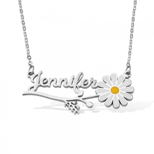Personalized Daisy Name Necklace