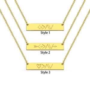 "God is greater than the highs and lows" Personalized Bar Necklace