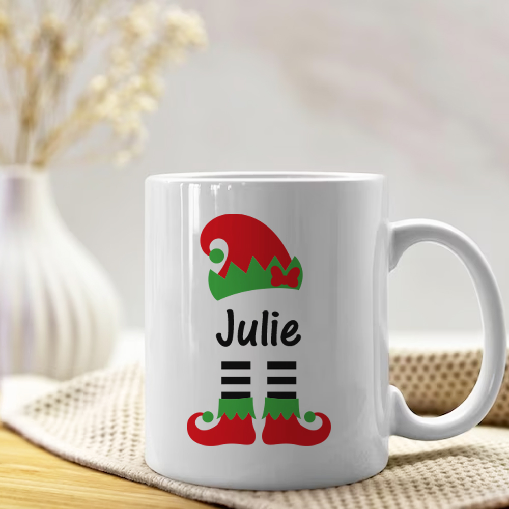 Personalized Elf Gnomes Santa Christmas Name Mug 11oz 15oz cup