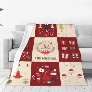 Personalized Memorial Name Christmas Blanket Snowman Decor Christmas Tree Multi Size Blanket Gift for Her/Him