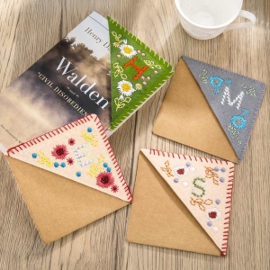 Personalized Initial Bookmark with Flowers, Fabric Bookmarks, Embroidered Bookmark, Custom Bookmark, Gift for Friends/Teachers/Students/Classmates