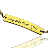 Engraved Name Bar Bracelet 18k Gold Plated Upload