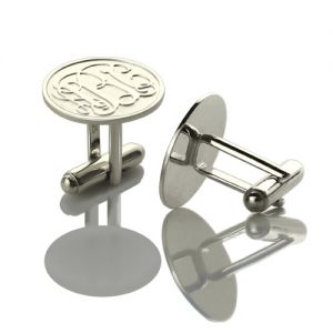 Engraved Cufflinks with Monogram Stainless Steel