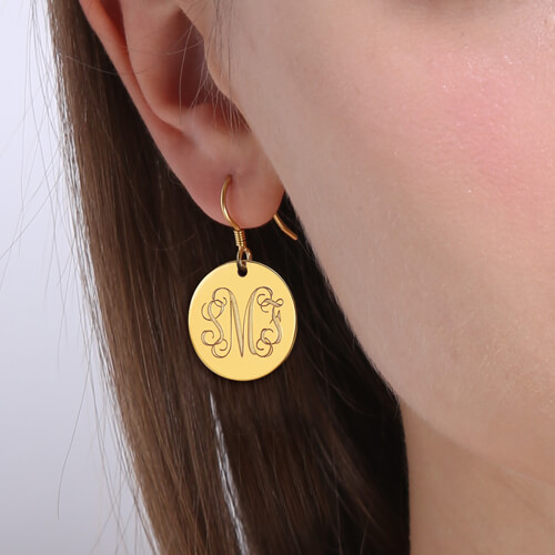 Engraved Monogram Earring