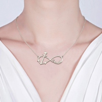 Forever Love Infinity Anchor Name Necklace Sterling Silver