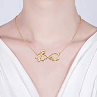 Forever Love Infinity Anchor Name Necklace Gold Plated