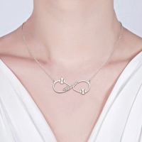 Infinity Baseball Name Necklace Sterling Silver