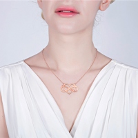 Customized Infinity and Heart Name Necklace In Rose Gold