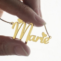 Personalized Nameplate Necklace for Girls 18K Gold Plated