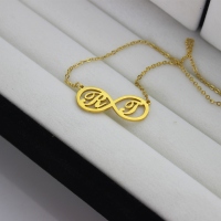 Infinity Necklaces with Two Initial Gold Plated 925 Silver