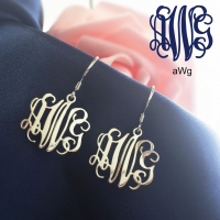 Personalized Sterling Silver Monogram Earrings