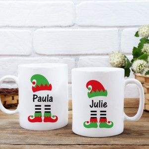 Personalized Elf Gnomes Santa Christmas Name Mug 11oz 15oz cup