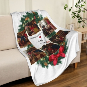 Custom Photo Blanket,Personalized Christmas Gifts for Home,Family Blanket