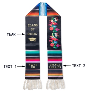 Personalized Mexico Graduation Stole Class of 2024, Mexican Graduation Sash,High School College University Custom Graduation Gifts