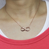 Rose Gold Engraved Infinity Necklace