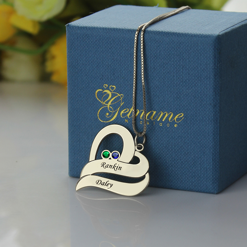 Two Hearts Forever One Necklace Sterling Silver