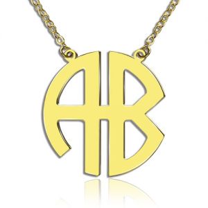 18K Gold Plated 2 Letters Capital Monogram Necklace