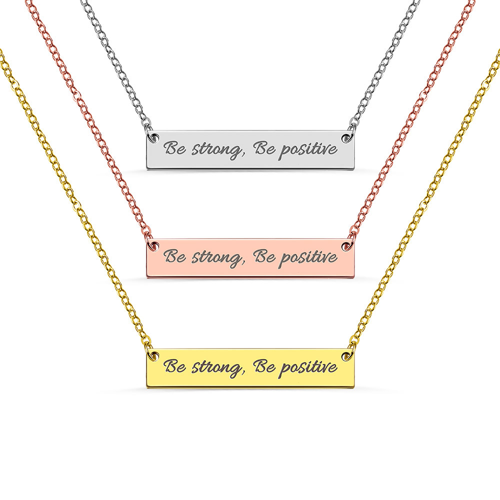 "God is greater than the highs and lows" Personalized Bar Necklace