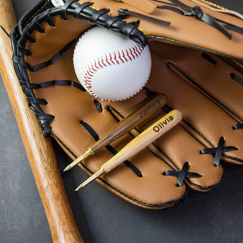 Engraved Name Wooden Baseball Bat Pen