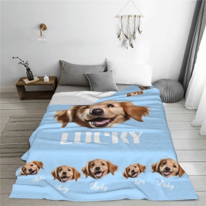 Personalized Pet Name & Photo Blankets, Soft and Plush Flannel Blanket Gift
