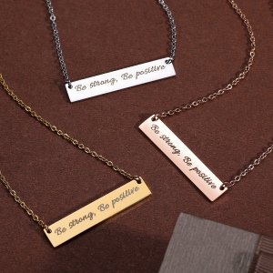 "God is greater than the highs and lows" Personalized Bar Necklace