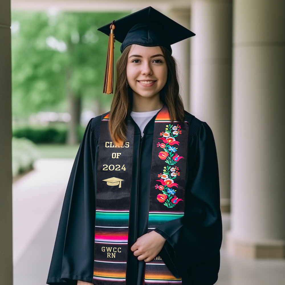 Personalized Mexico Graduation Stole Class of 2024, Mexican Graduation Sash,High School College University Custom Graduation Gifts