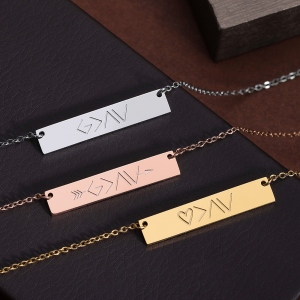 "God is greater than the highs and lows" Personalized Bar Necklace