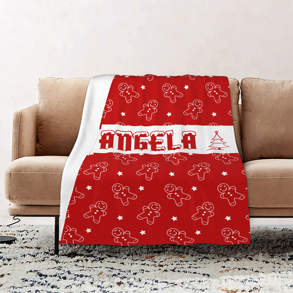 Personalized Name Blankets, Christmas Blankets,Soft and Plush Flannel Blanket Gift