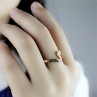 Custom Birthstone Initial Ring 18k Gold Plated