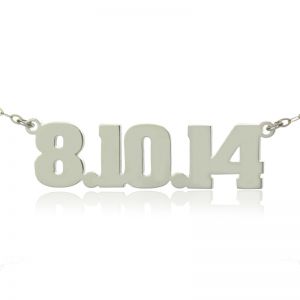 Sterling Silver Number Name Necklace Unique Men Jewelry