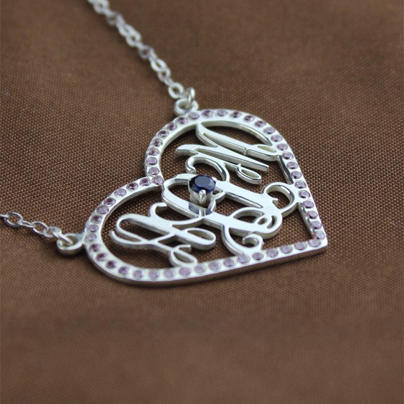 Birthstone Initial Pendant