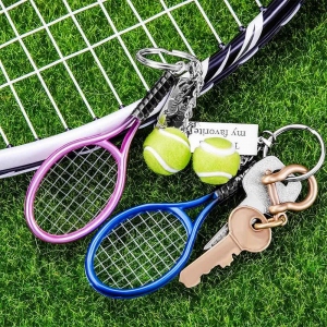 Personalized Engraved Tennis Keychain