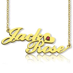 Gold Double Nameplate Necklace Carrie Style