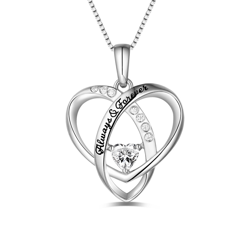 Personalized "Always & Forever" Heart Necklace
