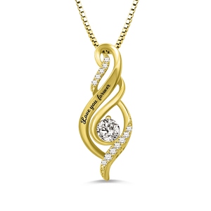 Personalized Mother's Birthstone Necklace In Gold Plated