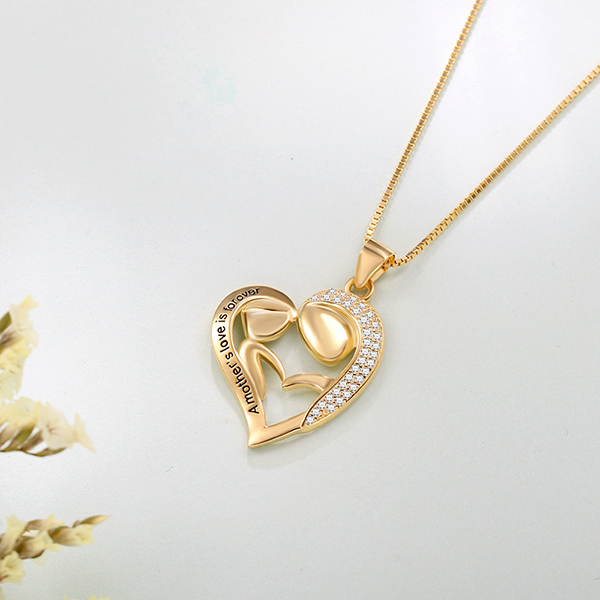 Personalized Mom And Daughter Necklace In Gold
