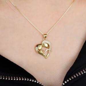 Personalized Mom And Daughter Necklace In Gold