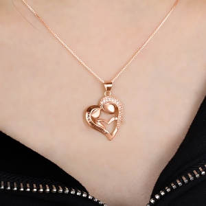 Personalized Mom And Daughter Necklace In Rose Gold