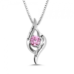 Personalized Grandmother And Granddaughter Love Necklace Sterling Silver