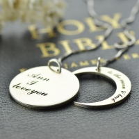 Personalized I Love You to the Moon and Back Love Necklace Sterling Silver