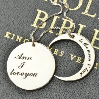 Personalized I Love You to the Moon and Back Love Necklace Sterling Silver