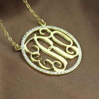 Gold Monogram Initial Necklace